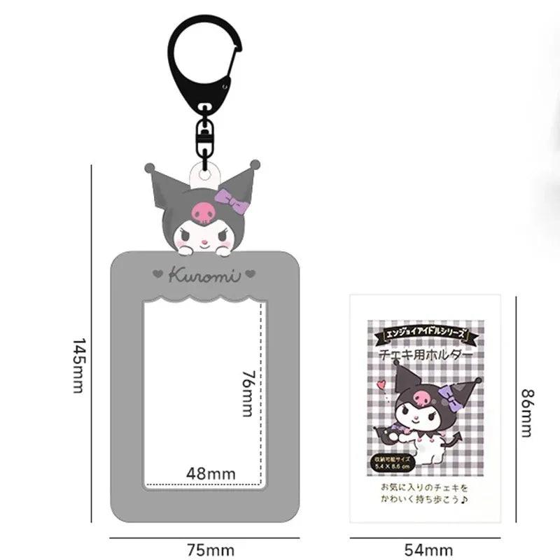 Sanrios Kawaii Kuromi Pochacco Hello Kitty Photocard Holder Students Stationery Meal Card Bus Card Holder Storage Case Keychain