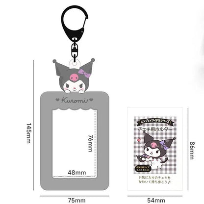 Sanrios Kawaii Kuromi Pochacco Hello Kitty Photocard Holder Students Stationery Meal Card Bus Card Holder Storage Case Keychain