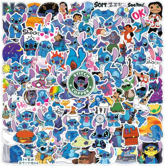 10/30/50/100pcs Cute Cartoon Disney Lilo Stitch Stickers Decal Waterproof Skateboard Guitar Laptop Funny Sticker Kid Classic Toy