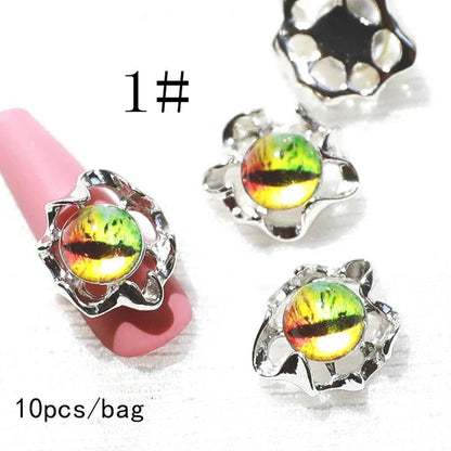 3D Halloween Evil Eye Design Nail Charm Fashionable Mixed Color Eyes Decorations Gems Glitter Acrylic DIY Shinning Jewelry