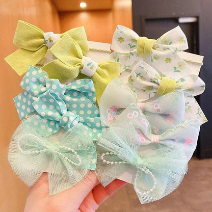 1Set Big Bow Flower Elastic Hairbands Children Girls Sweet Hair Ties Fashion Headbands Hair Accessories Rubber Band For Kid