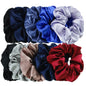 10/5pcs/lot Accessoires Women Girls Silky Satin Hair Scrunchies Solid Elastic Elegant Rubber Band Headwear Holder Scrunchy Black