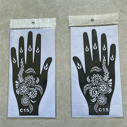 2024 New Professional Henna Stencil Temporary Hand Tattoo Body Art Sticker Template Wedding Tool Flower Tattoo Stencil