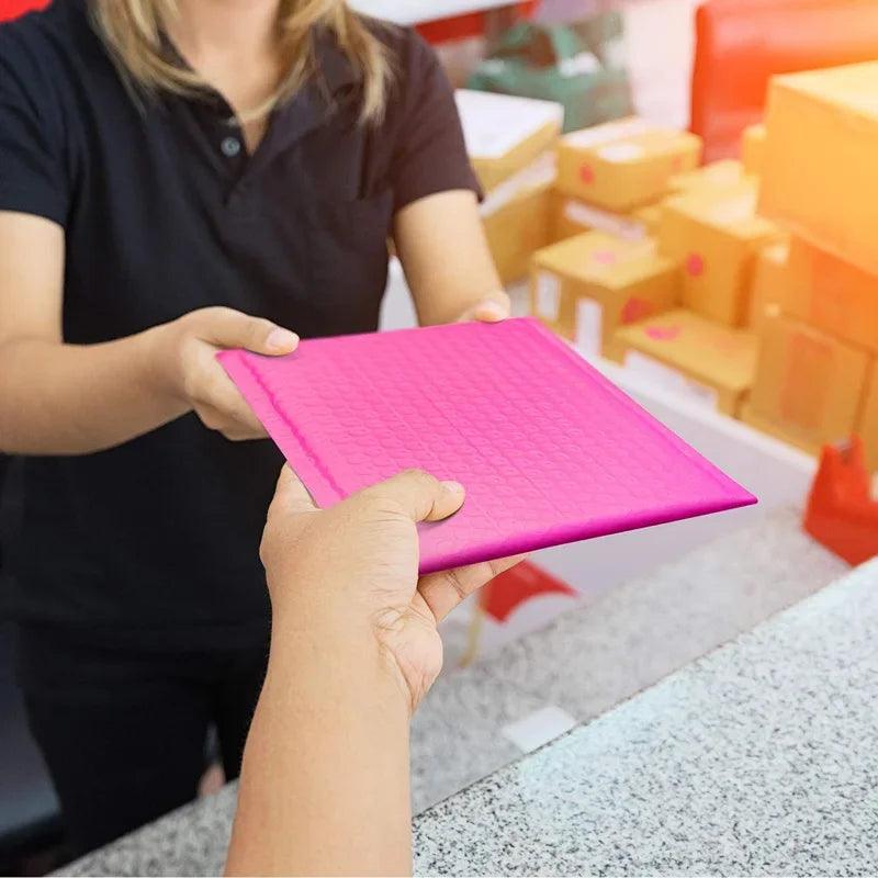 50pcs Shipping Packaging Pink Bubble Mailer Small Business Supplies Mailing Bags Packing Bag Packages Envelope Mailers Office