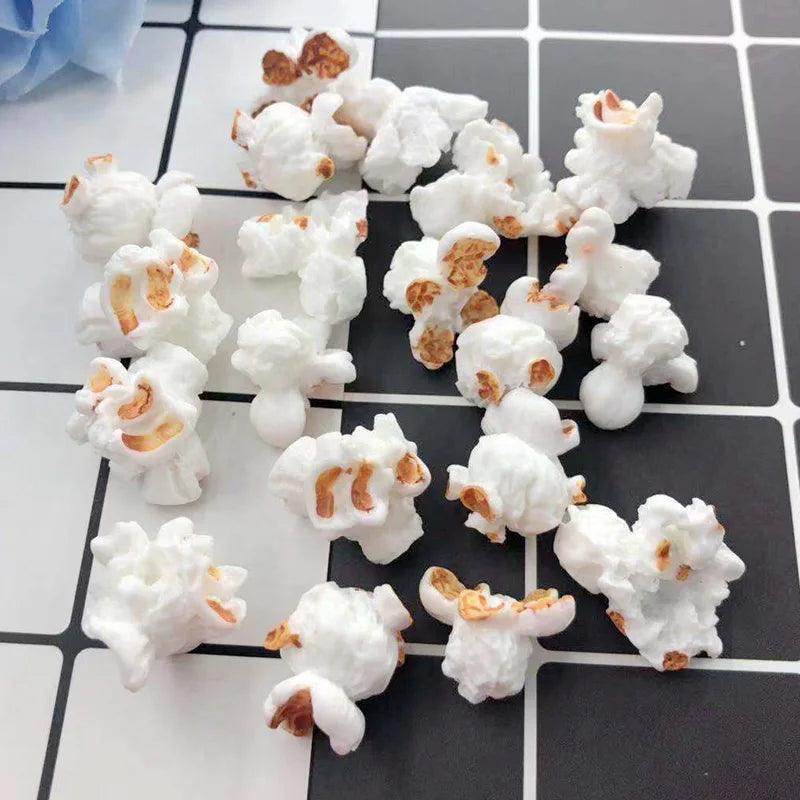 10pcs Cute Irregular Simulation Popcorn Resin Charms Cute Earring Charms Diy Crafts For Keychain Food Pendant Jewelry Make