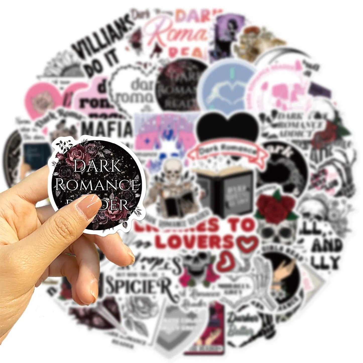 50PCS Dark Romance Scrapbook Stickers DIY Diary Laptop Luggage Skateboard Graffiti Decal Fun Stylish Classic Toys