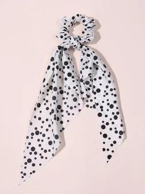 Floral Print Bow Satin Long Ribbon Ponytail Scarf Hair Tie Scrunchies Women Girls Elastic Hair Bands Hair Accessories