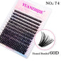 YUANZHIJIE DIY 120 PCS Cluster Lashes 3D Natural Bunch 8-16mm D Curl Segmented Beam Individual Mink Tufted Eyelash Fine Lash Tip