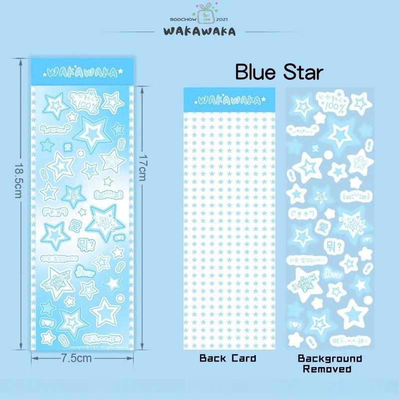 Korean Style Cute Journal stickers Hot KPOP Toploader Decoration Scrapbooking Material Kawaii Star Holographic Deco Seal