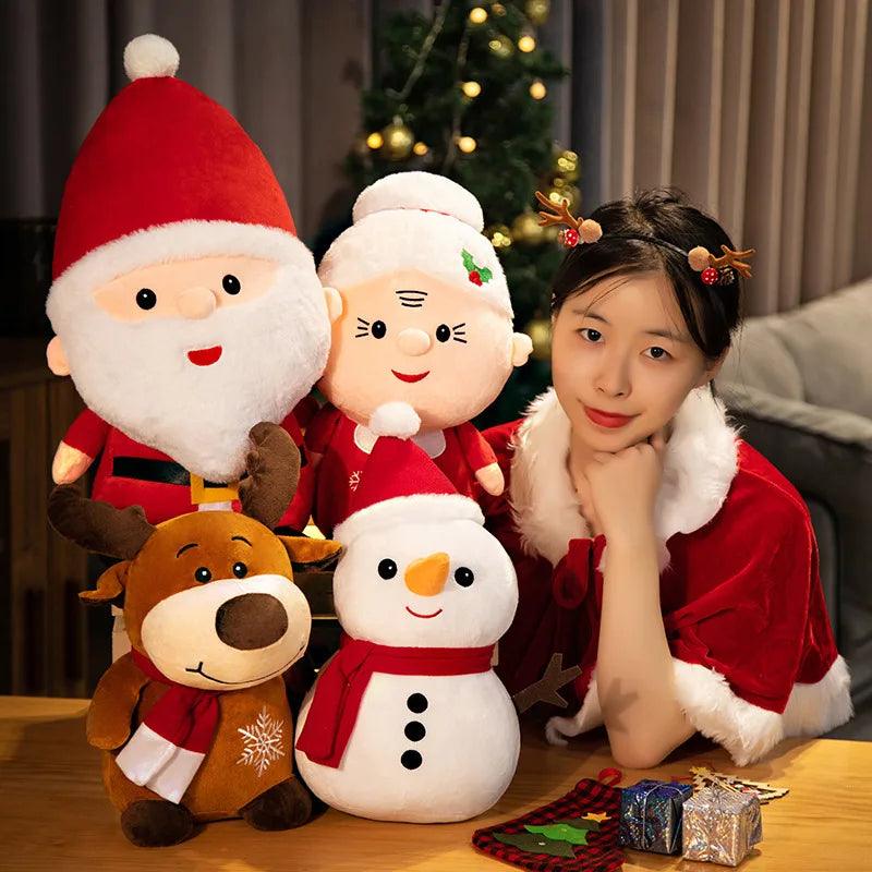 23-50CM Cute Santa Claus Snowman Elk Granny Plush Toys Christmas Decor Dolls Stuffed Soft for Baby Kids Gift