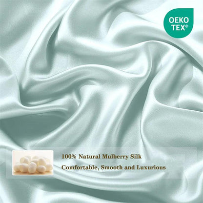 100% Mulberry Silk Flat Bed Sheet for Double Bed Single Queen King Solid Color Top Sheets for Beds Luxurious Smooth Bed Cover