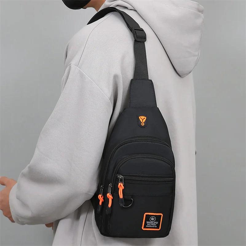 Casual Men Chest Bag Nylon Small Shoulder Bag Running Cycling Belt Sling Bag Outdoor Sport Crossbody Bag Travel Phone Pouch Bag - HighGloss Shop