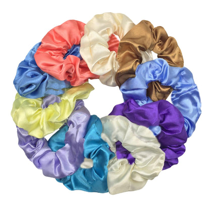 25/10//6pcs Satin Scrunchies Girls Elastic Hair Band Ponytail Holder Ties Rubber Bands Fashion Women Accessories Solid Scrunchy