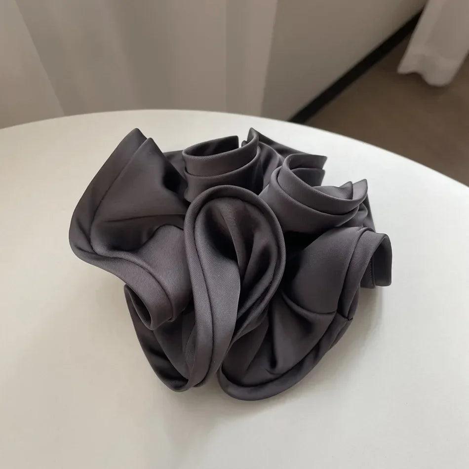 Korean Fashion Big Size Scrunchie Ruffle Elastic Hair Bands Girls Updo Headwear Elegant Ribbon Hair Ties Women Hair Accessories