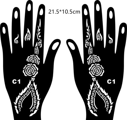 2024 New Professional Henna Stencil Temporary Hand Tattoo Body Art Sticker Template Wedding Tool Flower Tattoo Stencil