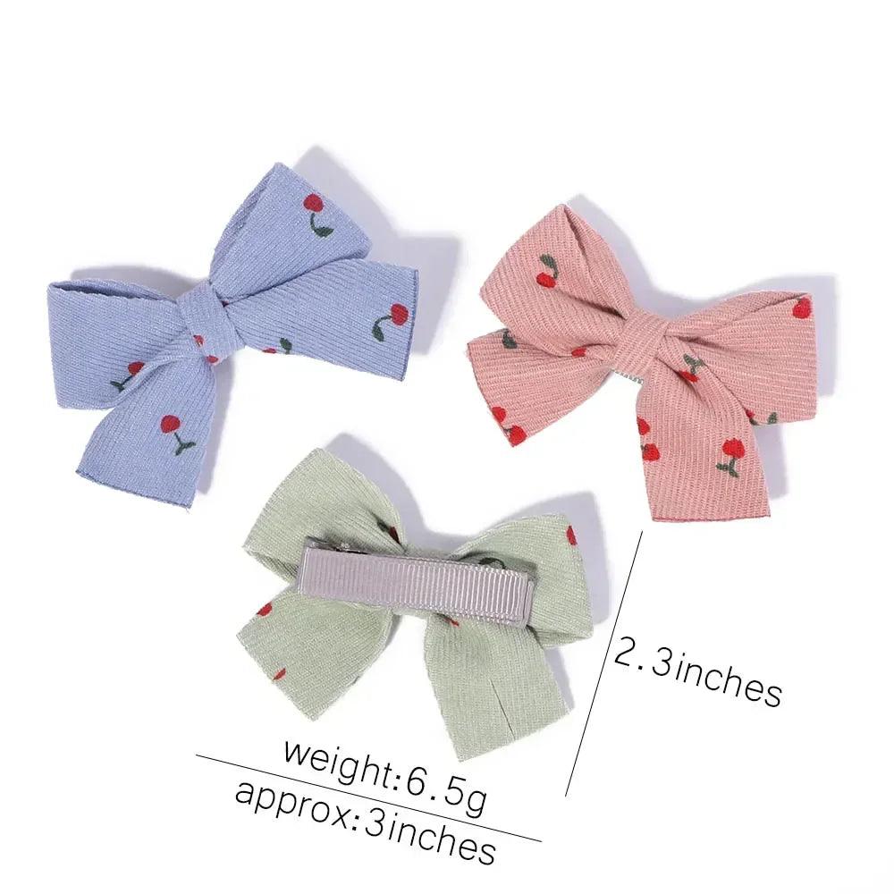 4/5Pcs Cute Baby Hairpin for Girls Print Ribbon Barrette Kids Little Hair Clip Pinches for Hair Girl Cotton Bow Hair Accessories