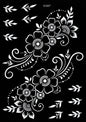 Hollow Drawing Henna Template for Hand Henna Tattoo Stencil Flower Tattoo Design for Women Wedding Festival Party Tatoo Tools