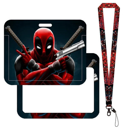 Deadpool & Wolverine Card Holder Lanyard Keychain Boy Bus Card Case Neck Strap Men Card Protectors Badge ID Credential Holder