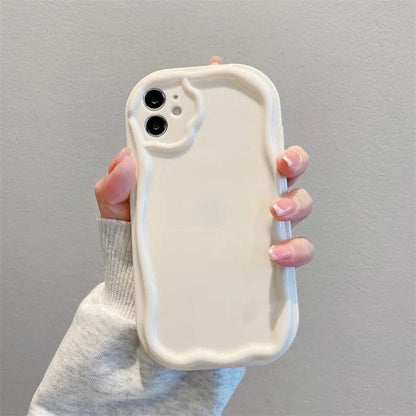 3D Wavy Edge Phone Case For iPhone 15 Pro Max 14 11 13 12 Mini XR 6s 6 8 7 Plus X XS SE 2020 2022 Soft Silicone Cover Bracelet - HighGloss Shop