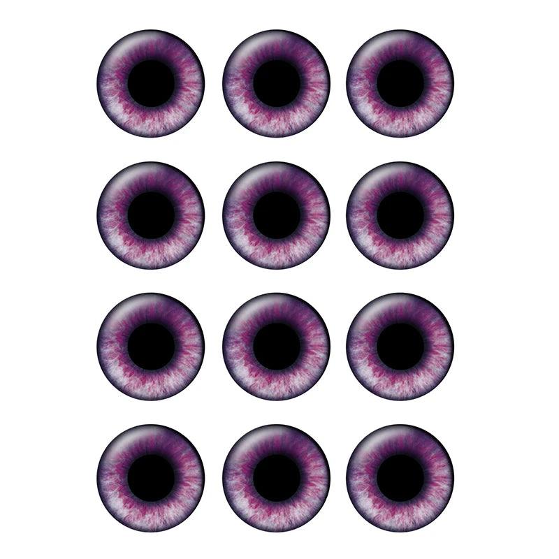 24pcs/bag 14mm Purple Pupil Eyes Chips Suitable for Blythe Doll Glass Cabochons DIY Accessories Bulk Items Wholesale H216