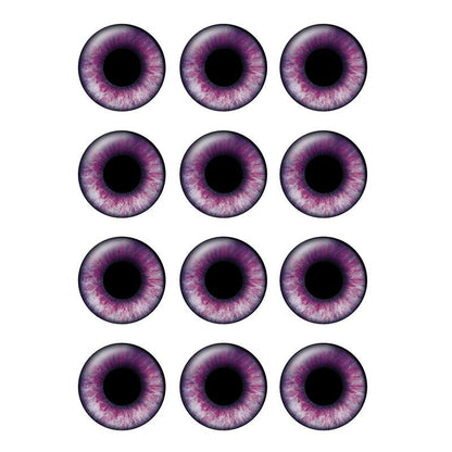 24pcs/bag 14mm Purple Pupil Eyes Chips Suitable for Blythe Doll Glass Cabochons DIY Accessories Bulk Items Wholesale H216