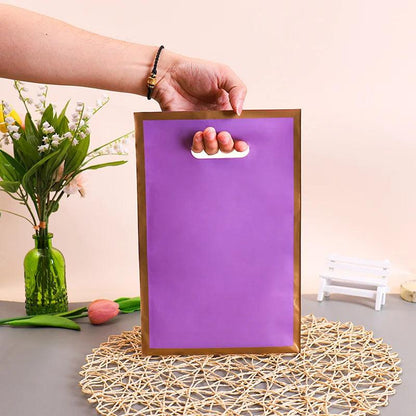 50Four-finger bag frosted bag gold edge handbag plastic clothing shopping bag gift birthday wedding party packaging custom logo