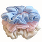 3PCS 100% Pure Mulberry Silk Hair Scrunchie Handmade Hairbands Women Girl Hair Accessories Pure Color Natural HairTies