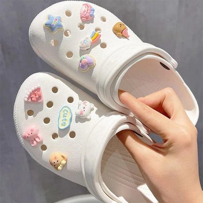 2024 New Shoe Accessories Hole Charms Shoes Flower Shoe Buckle Decoration Transparent Cute Boy Girl Accessories Cartoon Diy