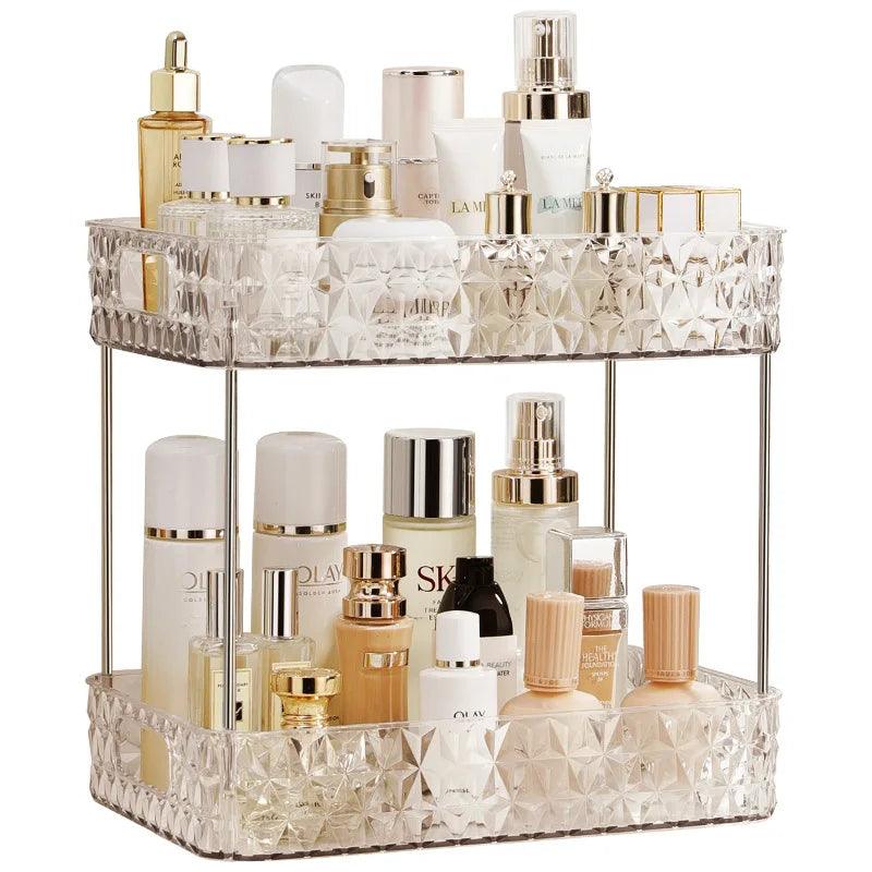 Acrylic Storage Organizer Shelf Of Bathroom Home Kitchen Makeup Skincare Shampoo Lipstick Tabletop Holder Cosmetic Desk Rack