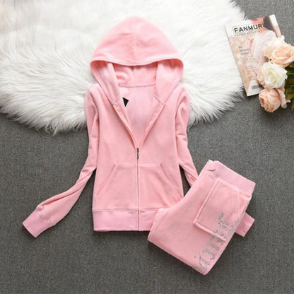 Y2k 1:1 Juicy Brand Velvet Tracksuit Set 2024 Women's Velours Tracksuit Juicy Coursera Sewing Set Diamonds Juicy Shorts Set