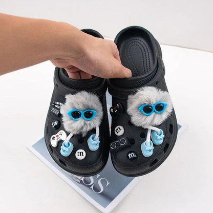 2024 Hot Selling Plush Ball Shoes Charms for  Furry Ball Cute Hole Charms Designer Lovely Shoe Accessories All-match