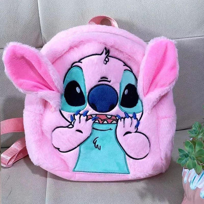 Disney  Stitch Plush New Backpack Cartoon Fashion 3d Mini Women's Backpack Large Capacity Cute Children's Schoolbag High Quality