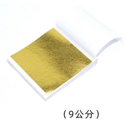 100Pcs 9Cm Individually Packaged Imitation Gold Silver Leaf Foil Papers for DIY Epoxy Resin Craft Nail Art Jewelry Making