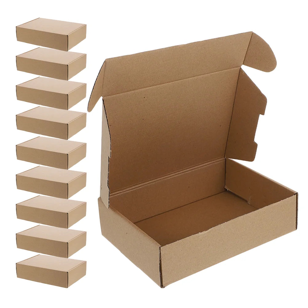 10PCS Shipping Mailing Boxes Tuck Top Mailer Boxes Rectangular Cardboard Boxes Shipping Boxes Wrapping Boxes Medium Kraft Paper