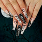 24P/Set Halloween Fake Nails Art Ghost Face Pumpkin Spooky Designer Girls Party Press on Nail Tips Wearable Stick on Nails False