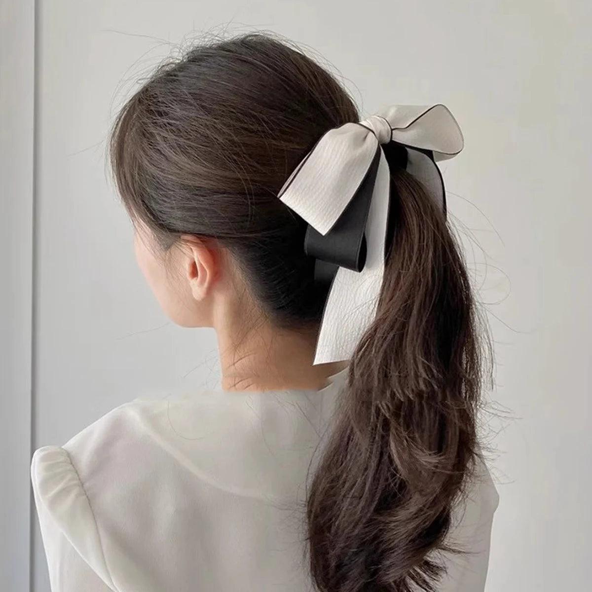 Lystrfac New Bow Hairgrps Hair Claw Bow Hair Clips for Women Girls Back Head Hairpin Horsetail clip Fashion Hair Accessories