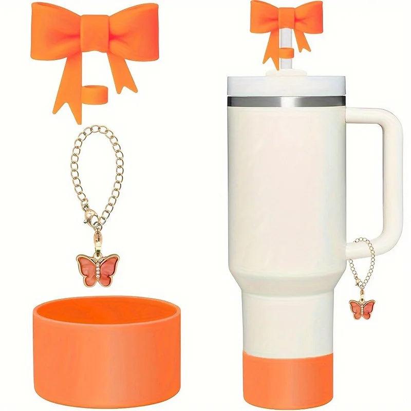 Accessories for Stanley Cup 10mm Bow Straw Cover Cap Water Bottle Boot Charm Chain for Tumbler with Handle thermal water bottle