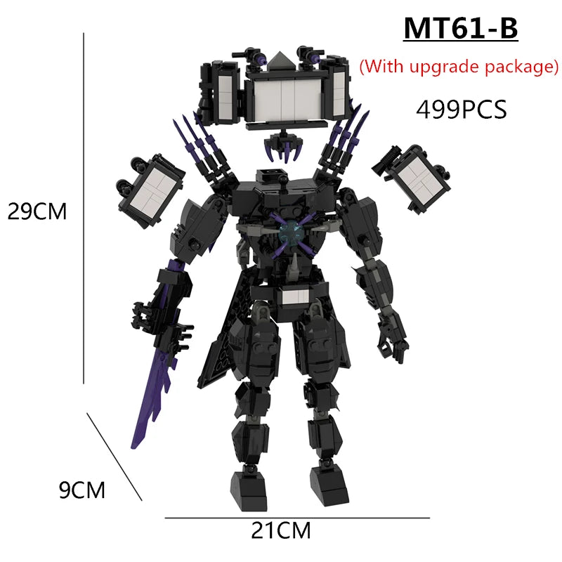 3.0 Titan Clock Man Creative Skibidi Toilet Building Blocks Set Red Drill Man TV Monitor Model DIY Bricks Toys For Boy Xmas Gift