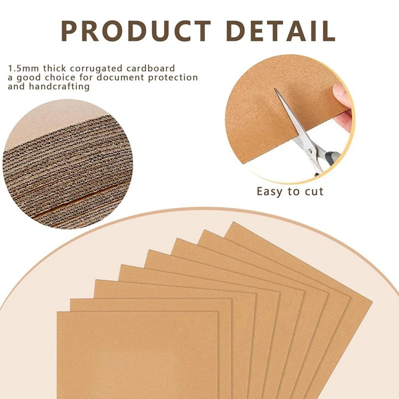 Corrugated Cardboard Sheets A4,Thick/Thin Cardboard Sheets,Cardboard Inserts For Mailers,Fabric Organizer Boards 20Pcs