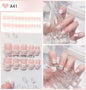 24pcs Luxury Handmade Nail Art Glossy Long Ballet Fake Nails Full Rhinestone Press On Nails Y2K False Nails For Women Girl Party