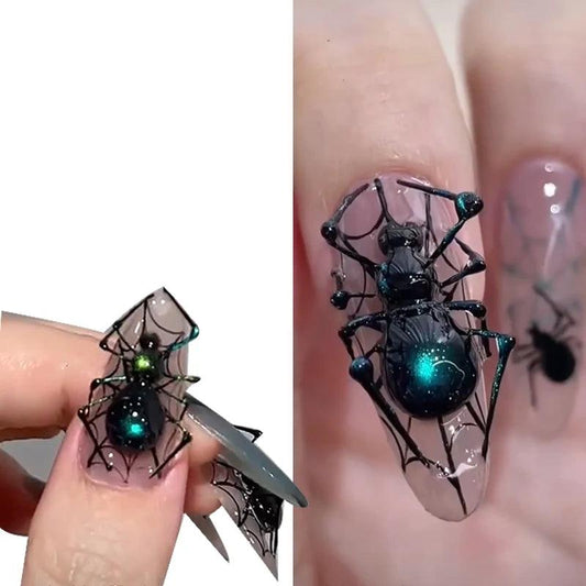 Big Spider Halloween Nail Art Punk Spider Shaped Crystal Rhinestones Halloween Nail Art Jewelry Gems for Manicure Decoration