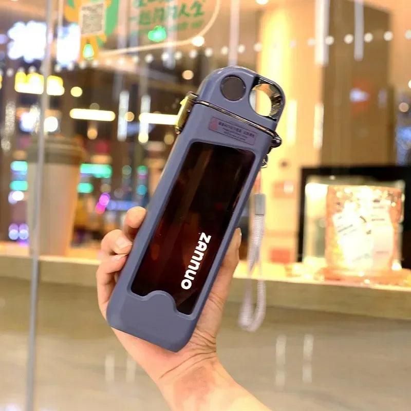 350ml Plastic Water Bottle Leak-proof Square Cup Sports Bottle with Lockable Lid and Measurements for Outdoor Sports Travel Cup