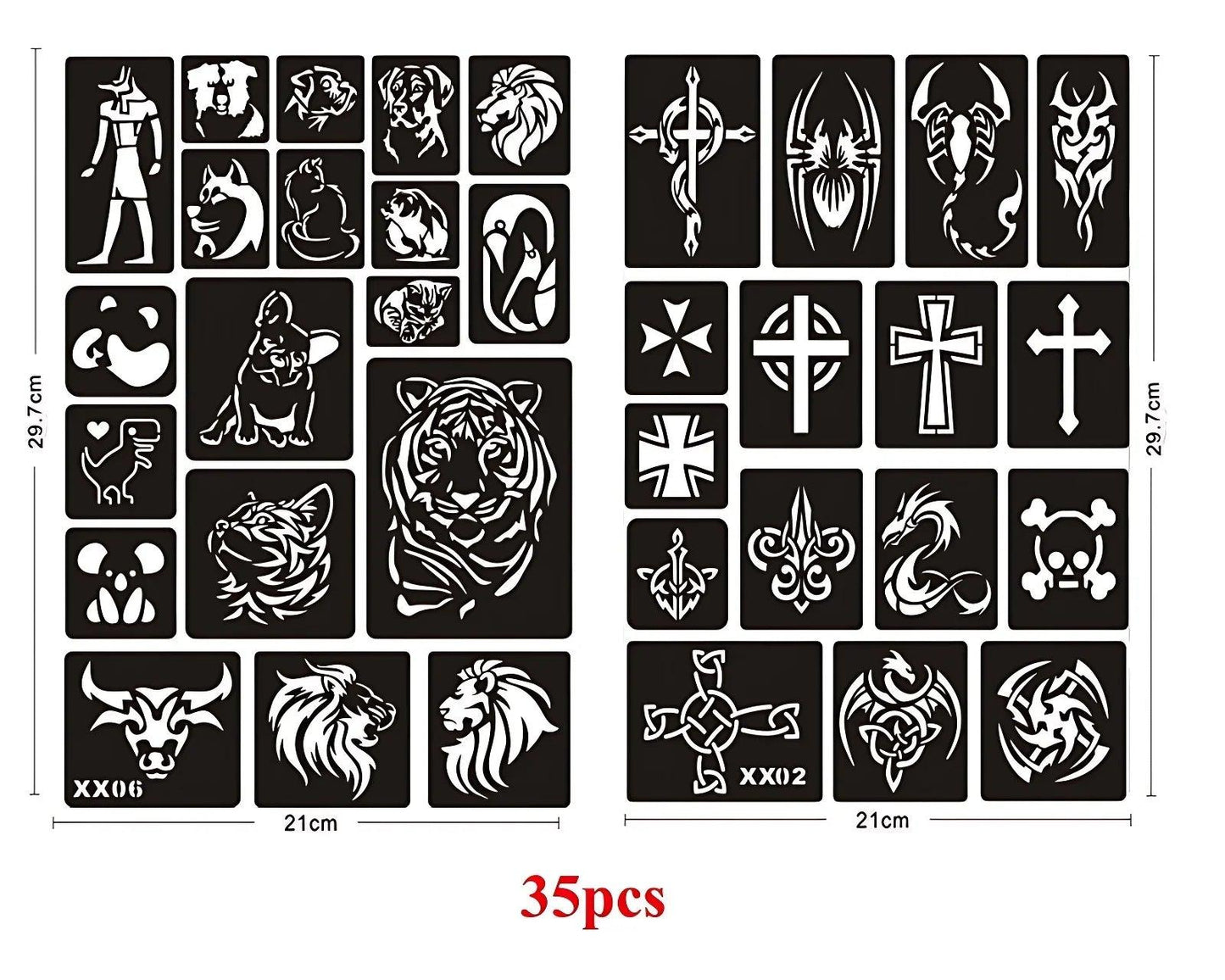 10-99pcs Henna Tattoo Stencils Kit Reusable for Men Women Kids Temporary Indian Arabian Glitter Airbrush Tattoo Template Body