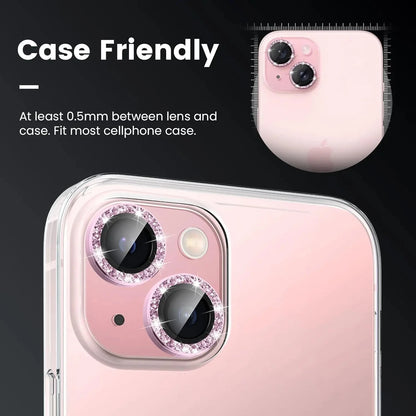 Glitter Camera Lens Protector Cover for iPhone 16 15 Pro Max 13 11 Pro 14 15 Plus 12 Mini Tempered Glass Protection Accessories