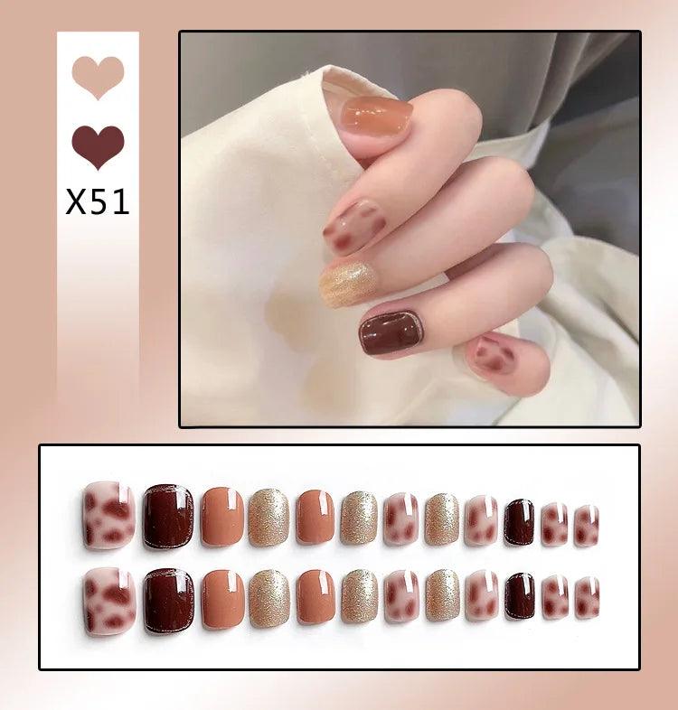 24pcs Luxury Handmade Nail Art Glossy Long Ballet Fake Nails Full Rhinestone Press On Nails Y2K False Nails For Women Girl Party