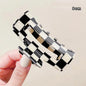 Vintage Women Girls Acrylic Checkered Hair Claw Shark Clip Geometric Grid Headband Hair Clips Hairpins Fashion Hair Accessories