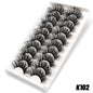 GROINNEYA 3D False Eyelashes 10 Pairs Eyelashes 3D Mink Lashes Faux Mink Fluffy Lash Soft Full Thick Wispy Eyelashes Extension