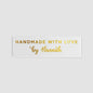 50pcs 45x15mm Clear Gold Foil Name Text Stickers Labels Small Sticker Lip Color Sticker Name Product Packaging