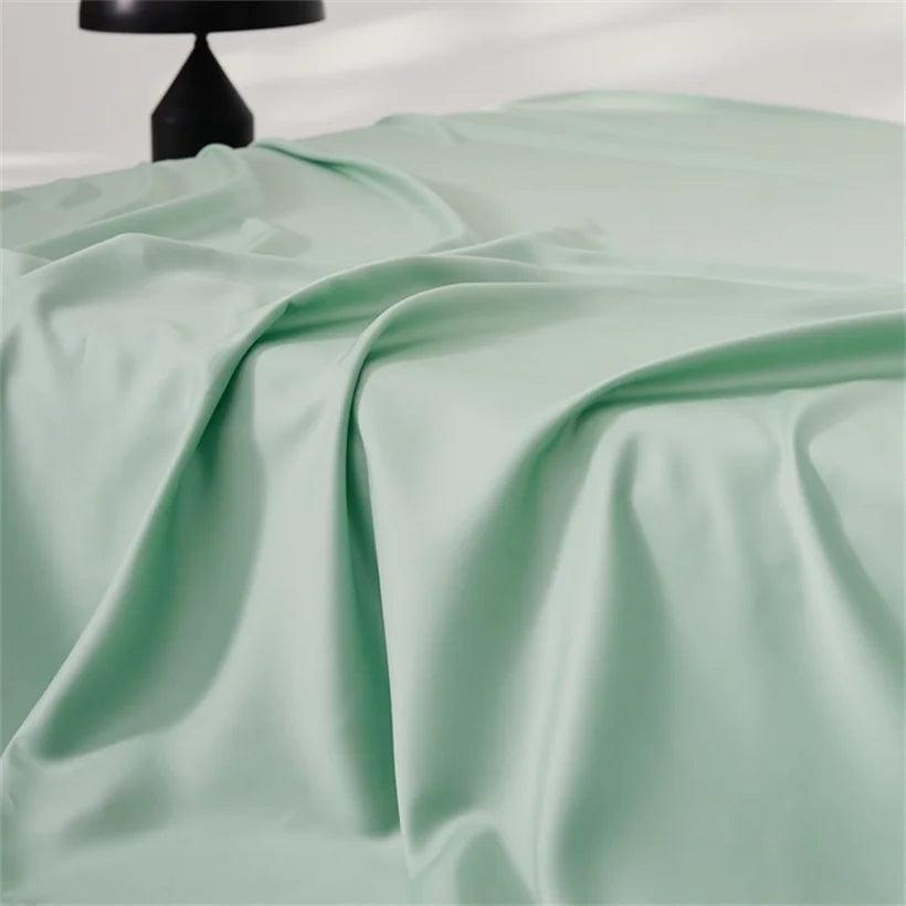 100% Mulberry Silk Flat Bed Sheet for Double Bed Single Queen King Solid Color Top Sheets for Beds Luxurious Smooth Bed Cover