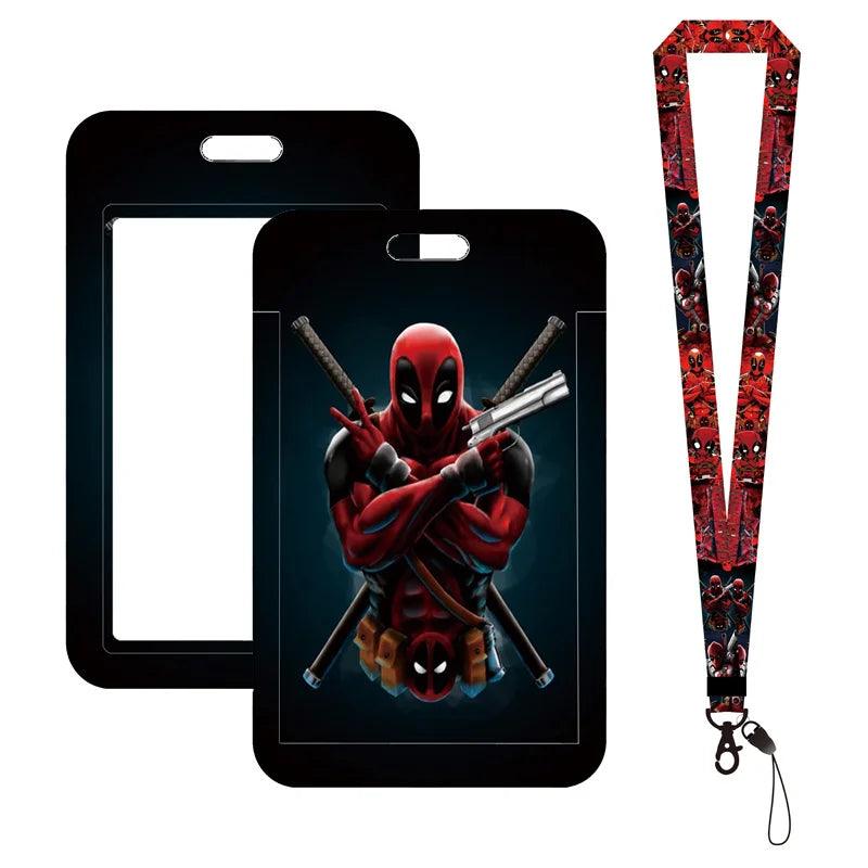 Deadpool & Wolverine Card Holder Lanyard Keychain Boy Bus Card Case Neck Strap Men Card Protectors Badge ID Credential Holder